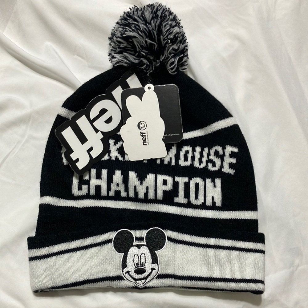Mickey Mouse Neff Knit Hat with Pom-Pom
